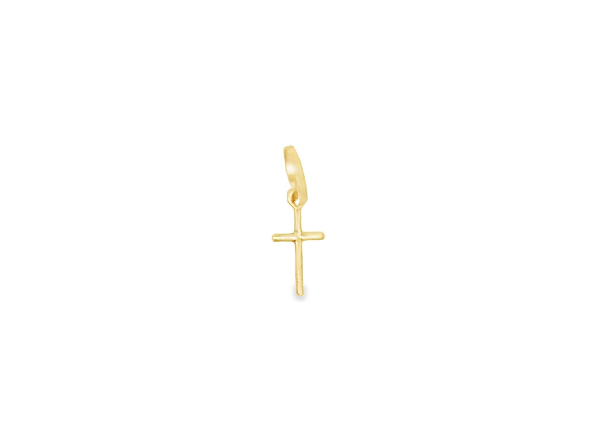 18K Yellow Gold Mini Cross Pendant – 0.5 Inch